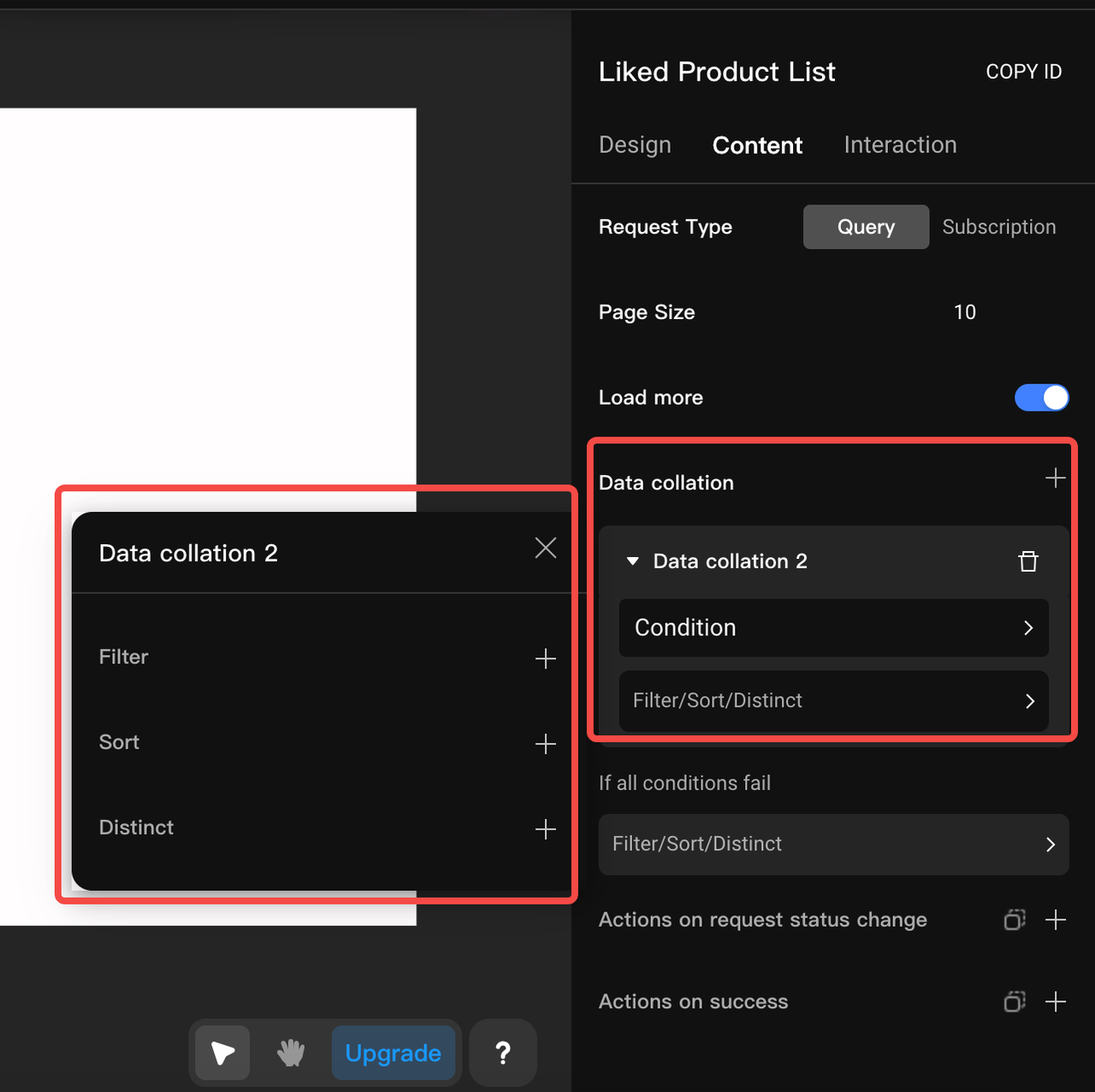 Conditional data filtering